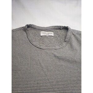 Officine Generale Paris SS Tee Blue Grey Stripe T Shirt Short Sleeve Mens Large